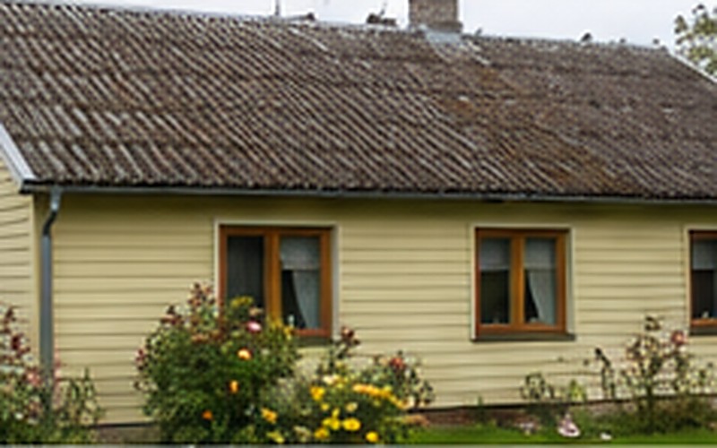Roof covering replacement project in Ādaži - old covering before removal