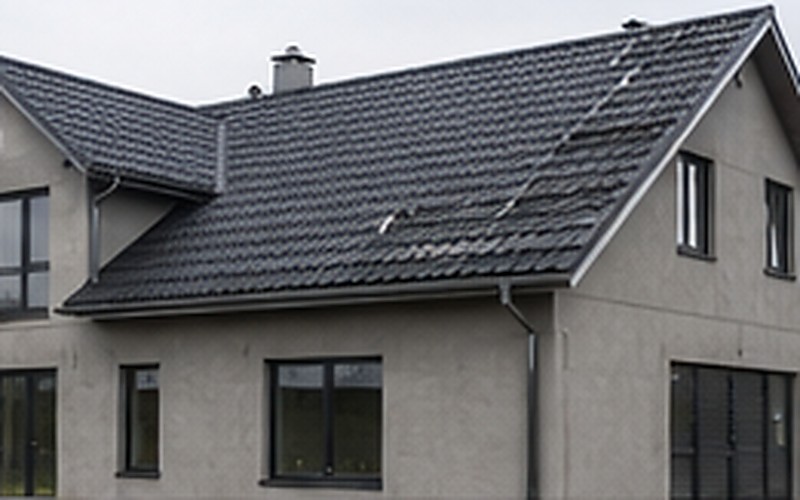 Roof installation project in Ķekava - completed roof with concrete tile covering