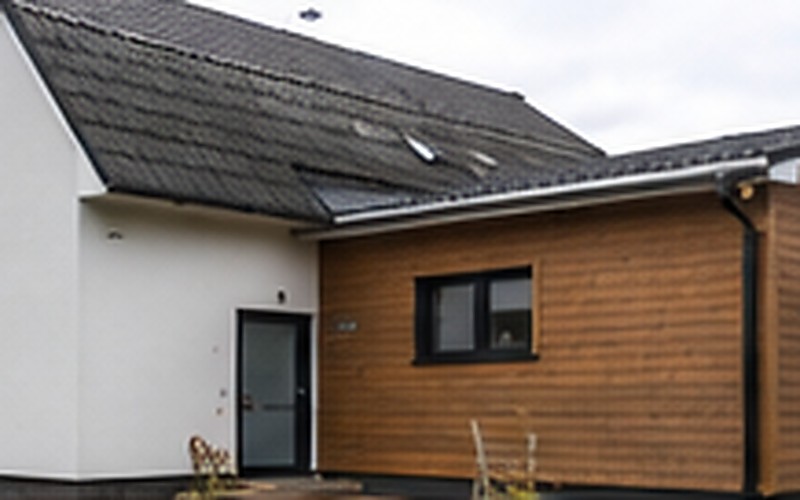 New-build roof construction project in Salaspils - completed extension roof